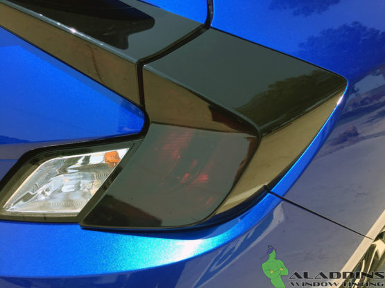 2017 Honda Civic Chrome Trim Vinyl Wrap and Taillight Tinting cx5 on rear pockets cx18 on front sides